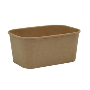 100% Eco-friendly Food Grade Disposable Biodegradable Kraft Paper Bowl Food Bowl <strong>Container</strong> Take Away Lunch Bowl WITH LID - Product Image 3