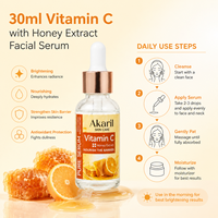 Sérum Visage au Miel et Vitamine C Akaril 30ml Éclaircissant Anti-Taches Anti-Âge Anti-Rides Réparateur de Barrière Cutanée