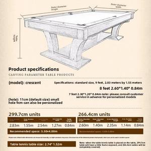 Table de <span class=keywords><strong>billard</strong></span> de luxe en ardoise de style américain de 7/<span class=keywords><strong>8</strong></span>/9ft <span class=keywords><strong>billard</strong></span> intérieur à usage domestique avec tennis de table en option, accessoires gratuits inclus - Product Image 6