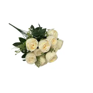 12 Head fork Rose Decorations migliori fiori di finta seta Ranunculus Asiaticus vendita calda della fabbrica di Rose di cavolo di seta all'ingrosso