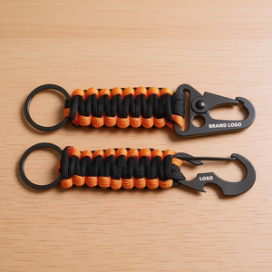 Wholesale Promotional Carabiners Keychains Camping Hiking Charm 4mm Paracord Custom Keychain Carabiner for Gifts Decoration