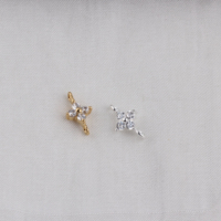 Charme exquis en or 14 carats plaqué zirconium, trèfle à quatre feuilles porte-bonheur, pendentif connecteur pour la fabrication de bracelets et de colliers DIY