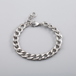 Pulsera de Cadena Cubana de Acero de Titanio, Joyería de Moda Unisex con Diseño Geométrico XYB0089 - Product Image 1