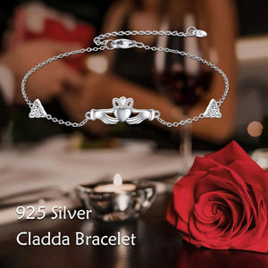 Vente en gros de bijoux, bracelet en argent sterling 925 avec nœud celtique et chaîne à maillons Cladda pour femmes - Product Image 5