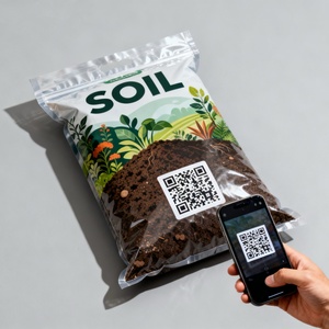 Sac de terreau de qualité supérieure avec technologie de code QR : Scannez pour vérifier la certification biologique et trouver le plantes idéal. - Product Image 2