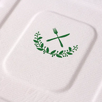 Assiettes rondes jetables en pulpe moulée biodégradable et compostable, motif imprimé, en bagasse de canne à sucre, pour dîner