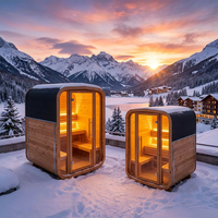 Sauna finlandais électrique moderne KLAFIN pour 3 personnes avec toit en asphalte et bois de pruche pour usage en villa