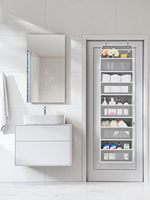 Organisateur de vêtements suspendu en tissu avec 5 étagères en acier inoxydable, gain de place pour armoire et salle de bain, étagères de rangement multifonctionnelles