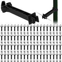 Aisladores de Plástico de 5 Pulgadas Tipo Broche para Postes T de Cercas Eléctricas, Clips de Alambre de Ajuste Extendido, Manuales, Industriales