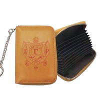 Porte-cartes RFID anti-électronique, porte-passeport, porte-cartes d'identité en cuir PU avec lettres grecques en relief, porte-clés et porte-monnaie à fermeture éclair accordéon