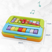 Infant Mini 2 in 1 Eight-Tone Percussion Hand Percussion Piano Children Plastic Baby Music Percussion Instrument Toy