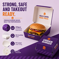 Boîte à frites jetable en papier pour emporter, emballage alimentaire personnalisé pour ailes de poulet, boîtes à hamburgers, conteneur pour plats à emporter rapides