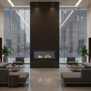 <span class=keywords><strong>Cheminée</strong></span> à gaz encastrée <span class=keywords><strong>double</strong></span> <span class=keywords><strong>face</strong></span> moderne haut de gamme, personnalisable, pour l'intérieur des villas - Product Image 4