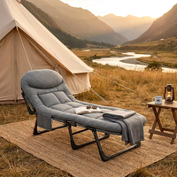 Cama Individual Reclinable para Playa, Sofá Cama Plegable Multifuncional, Cama Plegable para Parque con Cojín