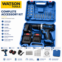 Kit de perceuse sans fil, perceuse électrique à batterie lithium, ensemble de tournevis avec embouts et étui de transport