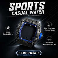 Montre de sport haut de gamme pour homme en fibre de carbone, boucle en alliage de titane, mouvement intégré creux, ultra-légère, résistante à l'eau