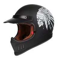 Casco de Moto Vintage Retro Personalizado al Por Mayor, Casco de Motocicleta con Revestimiento de Espuma de Fibra de Vidrio y PC, Casco de Seguridad para Hombres y Mujeres