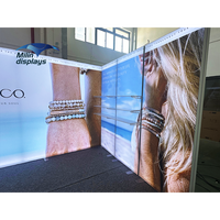 Étagères d'exposition pour salon professionnel en aluminium de 20 pieds (6 m) à support libre, éclairées, avec tissu rétroéclairé, stand d'exposition, boîte lumineuse publicitaire