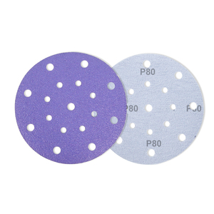 กระดาษทรายเซรามิกสีม่วง 150 มม. 17 รู แบบตีนตุ๊กแก แผ่นขัดอลูมิเนียมออกไซด์ สำหรับขัดรถยนต์ - Product Image 1