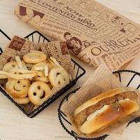 Papier d'emballage alimentaire absorbant et résistant à l'huile avec logo personnalisé imprimé pour les hamburgers, les frites, la cuisson, le barbecue, les collations, les cafés, les magasins d'alimentation