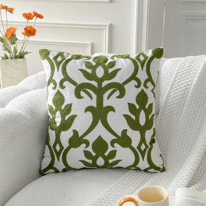 Embroidered Throw Pillow Cover - 18x18 Decorative Pillow Cover with Zipper Aesthetic Cute Design Boho Cozy Throw Pillowcase - Product Image 3