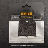 Manchons de doigt et de pouce en fibre d'argent à 24 aiguilles pour joueurs, stabilisateur et support de compression pour jeux mobiles, accessoires de téléphone noirs