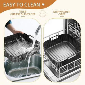 Nouvelle plaque de cuisson en silicone pliable et réutilisable, compatible avec les friteuses à air <span class=keywords><strong>Cosori</strong></span> Turbo Tower 10.8L et autres friteuses à air. - Product Image 6
