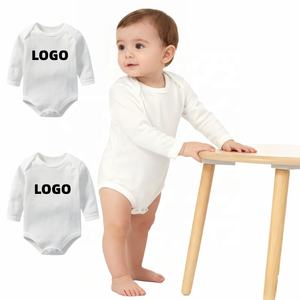Body de Manga Larga para Bebé, 100% Algodón Blanco, Unisex, <span class=keywords><strong>Cubrepañal</strong></span> para Bebé, Mameluco de Algodón para Recién Nacido, Certificado por CPC - Product Image 2