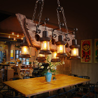 Lustre Guitare en Bois Massif Style Loft Américain Rétro pour Restaurant, Bar, Magasin de Vêtements - Luminaire Suspendu Créatif et Nostalgique