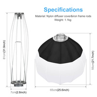 PULUZ PU 65cm Bowens Mount Pliable Lanterne Softbox SpeedLite Flash Light pour Godox Photographie Lumières