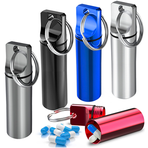 Pequeño Porta Pastillas Portátil Tipo Llavero, Mini Botella de Metal para Medicamentos, Estuche Organizador de Pastillas de Aleación de Aluminio Impermeable, Contenedor Metálico - Product Image 1