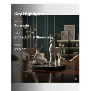Figurine artistique d'oiseaux et d'animaux en résine faite à la main, style Art déco, pour décoration de mariage, maison, bureau, table, objet de collection, thème nature, cadeau - Product Image 3
