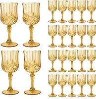 Verres à vin en plastique, gobelets à champagne colorés à motifs rétro noir, rouge et vert pour mariage et fêtes