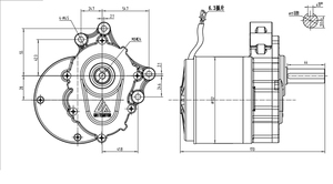 <span class=keywords><strong>Moteur</strong></span> à courant continu à aimant permanent 24V 250W 75/120 tr/min avec contrôleur, efficacité IE4 et support de fixation pour fauteuil roulant - Product Image 6