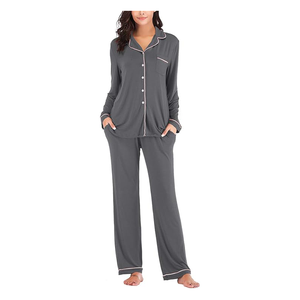 2026 ToCreative Nuova Moda Camicie <span class=keywords><strong>da</strong></span> <span class=keywords><strong>Notte</strong></span> <span class=keywords><strong>da</strong></span> Donna a Maniche Lunghe con <span class=keywords><strong>Bottoni</strong></span>, Morbido Abbigliamento <span class=keywords><strong>da</strong></span> <span class=keywords><strong>Notte</strong></span>, Set Lounge, Pigiami in Bambù - Product Image 1