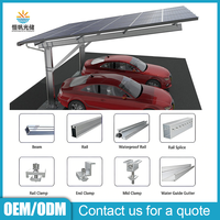 Système de carport solaire Hengfan 10KW léger, imperméable, en aluminium structurel, pour le stationnement des voitures