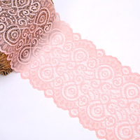 Dentelle élastique personnalisée en usine de 18 cm avec différentes couleurs, accessoires de vêtements ajourés, dentelle DIY