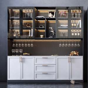 Wine <b>Cabinet</b> Living Room Built in Wall Dining Room Display Modern <b>bar</b> Led Glass Wine <b>Cabinet</b> - Product Image 1