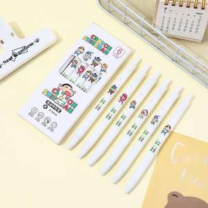 Dessin animé créatif mignon Shin <span class=keywords><strong>Chan</strong></span> Hangyodon stylos Gel en boîte Portable presse Signature stylo papeterie Gel stylo pour enfants - Product Image 5