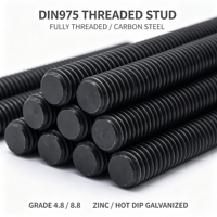 DIN975 Threaded Rod Grade 4.8/8.8 Carbon Steel Fully Threaded Stud Zinc Plated Black Finish Construction Fastening
