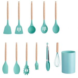 Ensemble de 12 spatules et cuillères en silicone antiadhésives, antidérapantes, résistantes aux hautes températures, ustensiles de cuisine de qualité alimentaire - Product Image 5
