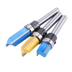 4 buah Shank Top Bearing Flush Trim Router Bit Set Milling Cutter pola