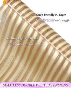 Extensions de cheveux humains à clipser, double trame, 100% cheveux Remy véritables, volume invisible, longueur légère, aspect naturel, doux - Product Image 2