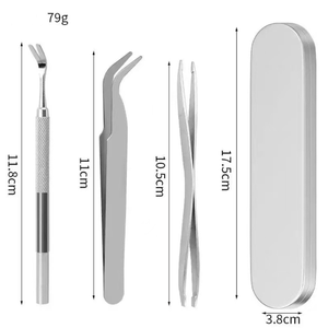 プロの高品质のアニマルハンドツールダニ除去ツールセット猫と犬のためのステンレス钢ダニ除去キット。 - Product Image 6