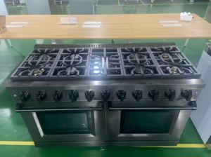 60 pulgadas. 9.26 pies cúbicos Cocina de Gas Profesional de 9 Quemadores con 2 Hornos de Convección a Gas en Acero Inoxidable con Recubrimiento PVD Negro - Product Image 2