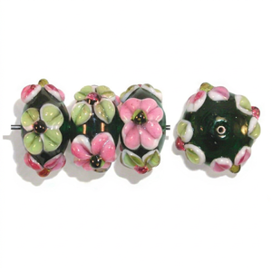 Wholesale Handmade Lampwork Glass Loose <b>Beads</b> | 14x18mm 3D Flower <b>Beads</b> | Bulk <b>Art</b> Glass Jewelry Making Box - Product Image 1