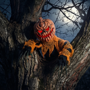 Animatronics Groundbreaker Ghost Head - Decoración <span class=keywords><strong>de</strong></span> Halloween para exteriores con cabeza <span class=keywords><strong>de</strong></span> calabaza animada y cara luminosa, <span class=keywords><strong>de</strong></span> plástico, para adultos - Product Image 2