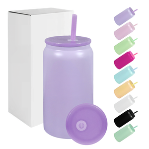 Gobelet isotherme en acier inoxydable à double paroi de 16 oz avec couvercle et paille colorée pour cadeau de fête - Vente en gros - Product Image 1