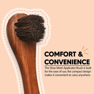 Cepillo Aplicador de Pelo de Caballo para Lustrar Zapatos y Cuidado del Cuero, Mango de Madera, Cerdas Suaves para Aplicar Crema y Cera - Product Image 6
