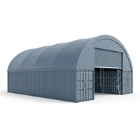 Kumaş Yapılı Modüler Çadır Depo Genişletilebilir Barınak Depolama Konteyneri Çemberli Ahır Yapısı Sertifikalı PVC Galvanizli Çelik